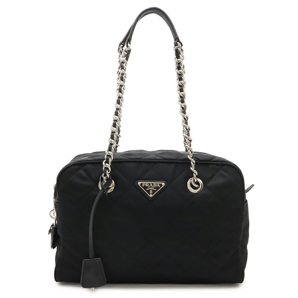 Prada Impuntu Chain Shoulder Bag Black Nero Black
